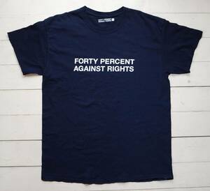 FORTY PERCENT AGAINST RIGHTS フォーティーパーセント ロゴプリントTシャツ M ネイビー FPAR WTAPS DESENDANT