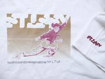90's STUSSY ステューシー カンフーガールTシャツ L 白 USA製 銀タグ OLD ビンテージ_画像2