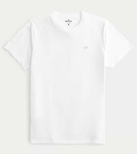 HOLLISTER♪ホリスター/ アイコン クルーネックTシャツ / 白 / US XL /胸ロゴ刺繍/