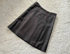  beautiful goods theory theory leather skirt sheep leather size 4(L size ) black knee height 