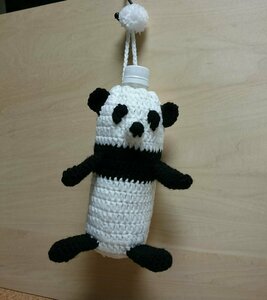  hand made Panda. pet bottle holder 