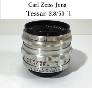 超レア！ Carl Zeiss Jena Tessar 2.8/50 T RED T F2.8 50mm M42 1952-55年 テッサー プリセット絞り オールドレンズ