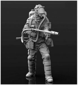 【新品】1/35 火炎放射器を持った兵士 ARMY 未塗装 レジン製 組み立て キット フィギュア プラモデル 人形 ガレージキット H107