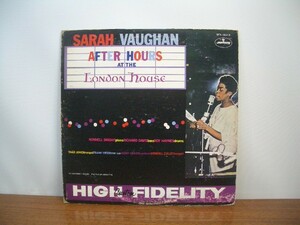 ◆SARAH VAUGHAN　AT THE LONDON HOUSE　サラ・ヴォーン　国内盤レコード　SFX-10512