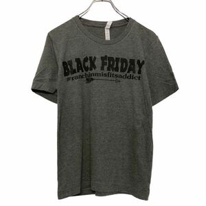 CANVAS 半袖 プリントTシャツ S グレー ブラック カンバス 矢 BLACK FRIDAY 古着卸 アメリカ仕入 a508-5015