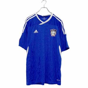 Adidas с коротким рукавом с коротким рукавом L Blue White Adidas Uniform Soccer Sports LRFC 11 Униформа США Оптовая покупка A508-5117