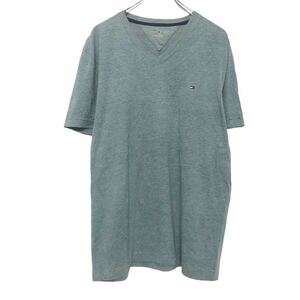 TOMMY HILFIGER 半袖 ロゴ Tシャツ L グリーン トミーヒルフィガー Ｖネック 古着卸 アメリカ仕入 a508-5163