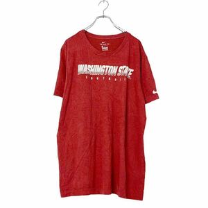 NIKE 半袖 ロゴ プリント Tシャツ XL バーガンディ ホワイト ナイキ ワシントン フットボール スポーツ 古着卸 アメリカ仕入 a508-5186