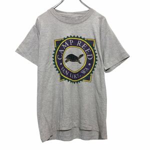 Hanes 半袖 プリントTシャツ S グレー パープル グリーン ヘインズ 亀 ビッグプリント 古着卸 アメリカ仕入 a508-5270