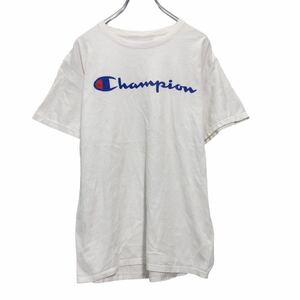 champion 半袖 ロゴ プリントTシャツ M ホワイト ブルー レッド チャンピオン 古着卸 アメリカ仕入 a508-5263