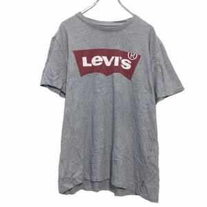 Levi's 半袖 プリントTシャツ L グレー レッド リーバイス シンプル 古着卸 アメリカ仕入 a508-5324