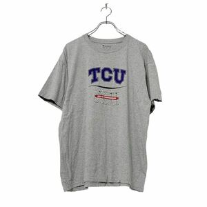 champion 半袖 ロゴ プリント Tシャツ L グレー チャンピオン TCU コットン MIX 古着卸 アメリカ仕入 a508-5498