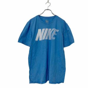 NIKE 半袖ロゴプリントTシャツ L ブルー ホワイト ナイキ シンプル スポーツ ユニセックス 古着卸 アメリカ仕入 a508-5567