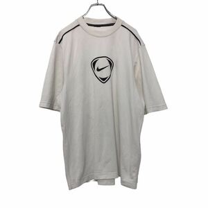 NIKE 半袖 プリントTシャツ L ホワイト ブラック ナイキ ドライ スポーツウェア 古着卸 アメリカ仕入 a508-5745