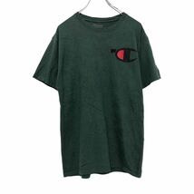 champion 半袖 プリントTシャツ M グリーン ブラック レッド チャンピオン ロゴ 古着卸 アメリカ仕入 a508-5763_画像1