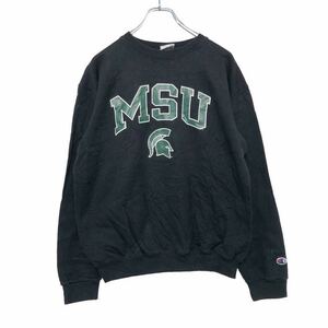 champion プリント スウェット トレーナー Youth XL ブラック グリーン ホワイト チャンピオン キッズ MSU 古着卸 アメリカ仕入 a508-6364