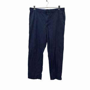 TOMMY HILFIGER チノパンツ W40 トミーヒルフィガー ネイビー ストライプ ビッグサイズ 古着卸 アメリカ仕入 2307-1254