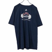 adidas 半袖 プリントTシャツ M ネイビー ホワイト アディダス 古着卸 アメリカ仕入 a507-6827_画像1