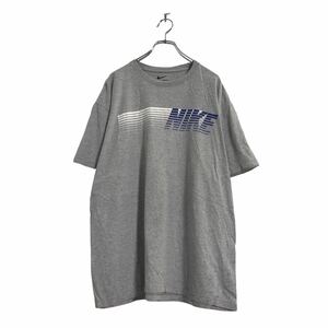 NIKE 半袖 プリント Tシャツ L グレー ナイキ スポーツ 古着卸 アメリカ仕入 a508-5007