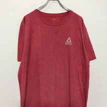 Reebok 半袖 プリント Tシャツ XL レッド ライトグレー リーボック 文字 ロゴ 古着卸 アメリカ仕入 a507-6892_画像2