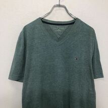 TOMMY HILFIGER 半袖 ロゴ Tシャツ L グリーン トミーヒルフィガー Ｖネック 古着卸 アメリカ仕入 a508-5163_画像2