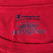 Champion 半袖 プリントTシャツ Lサイズ チャンピオン スポーツ 赤 レッド 古着卸 アメリカ仕入 a508-5408_画像7