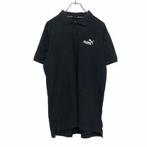 PUMA 半袖 ロゴ ポロシャツ M ブラック プーマ スポーツ 古着卸 アメリカ仕入 a508-5660_画像1