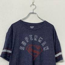 Superman 半袖 ロゴ プリント Tシャツ XL ネイビー レッド スーパーマン コットン MIX メキシコ製 古着卸 アメリカ仕入 a508-5811_画像2