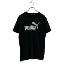 PUMA 半袖 ロゴ プリント Tシャツ M ブラック ホワイト プーマ シンプル スポーツ 古着卸 アメリカ仕入 a508-5912_画像1