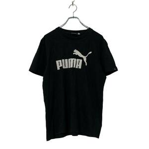 PUMA 半袖 ロゴ プリント Tシャツ M ブラック ホワイト プーマ シンプル スポーツ 古着卸 アメリカ仕入 a508-5912