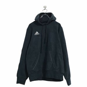 adidas ロゴ スウェット パーカー S ブラック アディダス プルオーバー 裏起毛 スポーツ 古着卸 アメリカ仕入 a508-6901