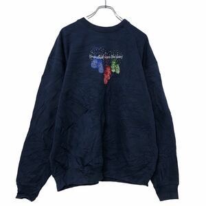 MC sportswear プリント スウェットトレーナー 1X ネイビー ブルー レッド グリーン 裏起毛 古着卸 アメリカ仕入 a508-6966