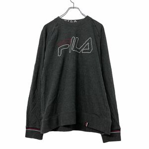 FILA ロゴ スウェット トレーナー L グレー レッド ホワイト フィラ 古着卸 アメリカ仕入 a508-7399