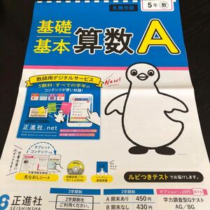 1280 基礎基本算数A 5年 正進社 小学 ドリル 問題集 テスト用紙 教材 テキスト 解答 家庭学習 計算 漢字 過去問 ワーク 受験 