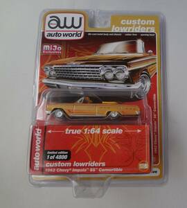 AutoWorld　オートワールド　1/64　1962 Chevy Impala SS Convertible　シェビー インパラ　コンバーチブル　イエロー オレンジ