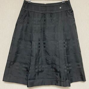 即決☆courreges クレージュ ロゴ チェック柄 スカート ブラック 38 M イトキンの画像1