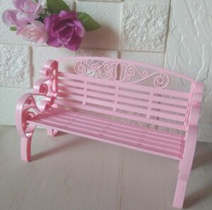 ドールベンチ ピンク 人形椅子 イス