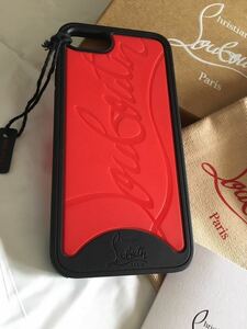 [* new goods * rare * regular goods * free shipping!] Christian Louboutin black ruby phone iPhone 7/8/SE case box cloth sack attaching CHRISTIAN LOUBOUTIN