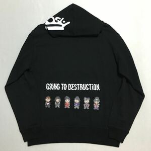 [ GOiNG TO DESTRUCTiON ] BiSH ピクセル パーカー プルオーバー 黒 L SHiT original 受注販売 グッズ フード トレーナー ボックスロゴ 白