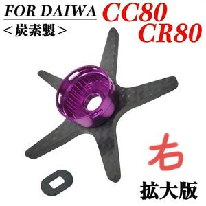 YU286紫右 ダイワ用ドラグ Daiwa CC80 CR80 カーボン製 スタードラグ ロングアーム ベイトリール改装用 リールドレスアップ カスタムパーツ