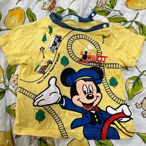 ディズニーリゾート 半袖Tシャツ ミッキーマウス ディズニー 電車　90