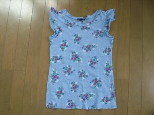  beautiful goods * Gap gap* light blue floral print short sleeves T-shirt *160