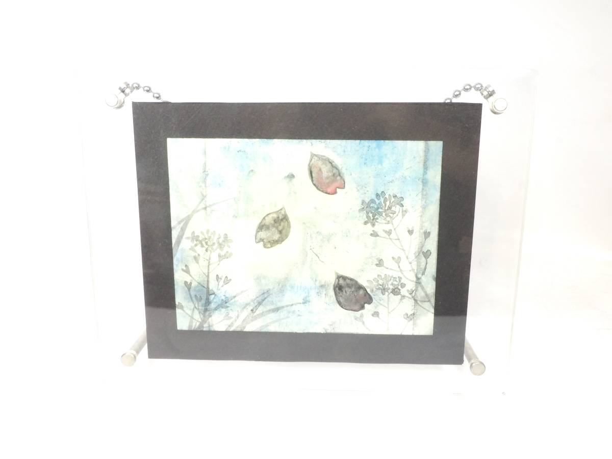 Painter Mika Kinoshita Watercolor painting Spring Yube Signed Mica Kinoshita Acrylic frame with stand Made in 2003 Width 26cm Depth 8cm Height 20cm HKS508, painting, watercolor, others