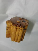 ★新品未使用★ハンドメイド木製パズルボックス（からくり宝石箱）ネコ（ＢＯＸＯＬＯＧＹ作）ニューヨーク(木のおもちゃ)A63_画像9
