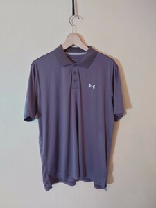 アンダーアーマー メンズ UAテック 機能性 ゴルフポロシャツ トレーニングシャツ XLサイズ under armour ゴルフシャツ グレー golf