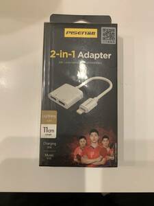 2ーin-1 adpter iPhone 充電　ヘッドホン　アダプター