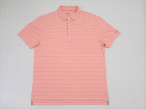 NIKE GOLF Dri-Fit ポロシャツ ピンク ストライプ L ナイキ ゴルフ プレイヤー ポロ 半そで シャツ DH0892-800