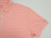 NIKE GOLF Dri-Fit ポロシャツ ピンク ストライプ XL ナイキ ゴルフ プレイヤー ポロ 半そで シャツ DH0892-800_画像3