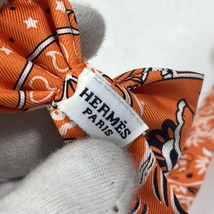 HERMES エルメス アクセサリー ヌーパピヨン 蝶ネクタイ リボン ネクタイ シルク オレンジ メンズ【中古】_画像7