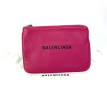 BALENCIAGA バレンシアガ 492465 ロゴ エブリデイ ポーチＭ カバン クラッチバッグ レザー ピンク レディース【中古】美品_画像9